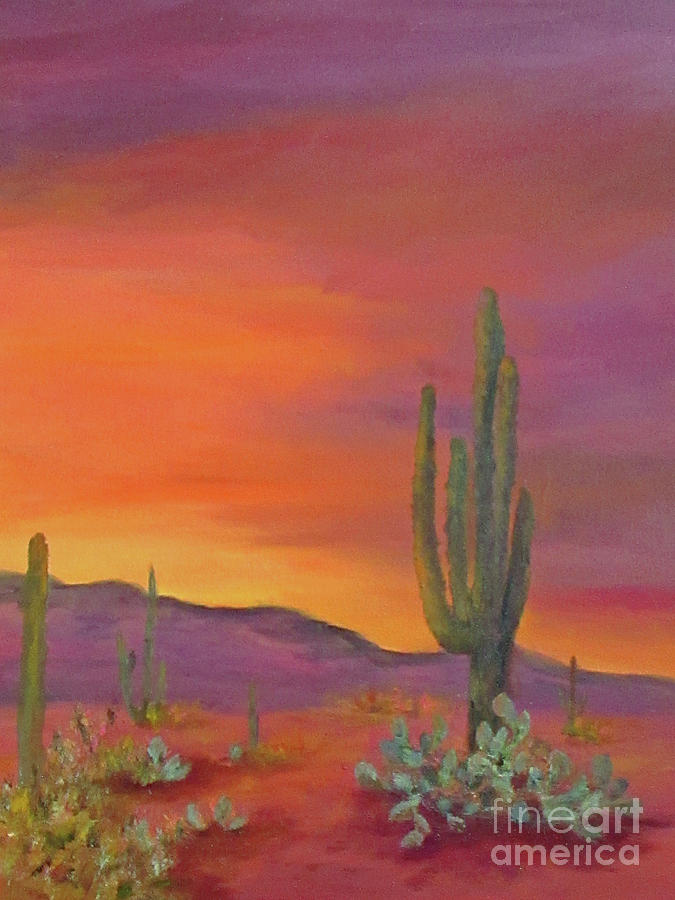 Purple Desert Painting by Roseann Gilmore
