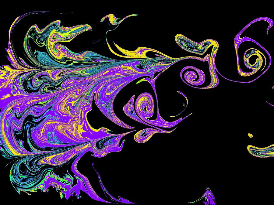 Abstract Digital Art - Purple dissolve by Brandon Marshall