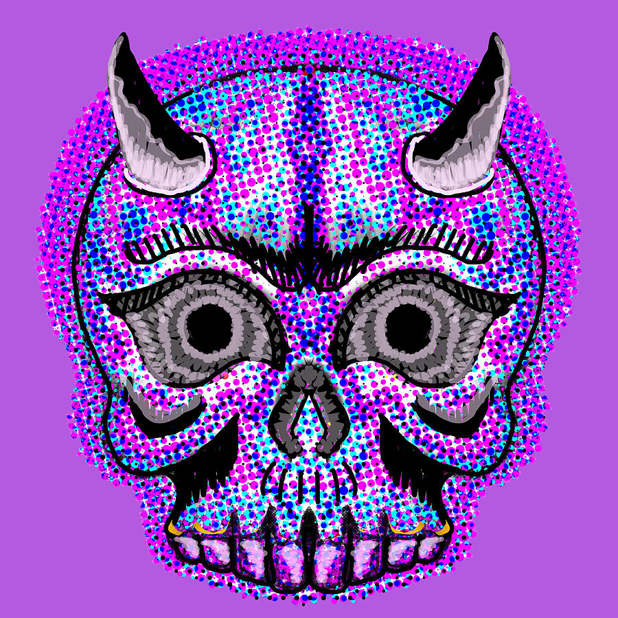 Purple Dot Skull Photograph by Jame Hayes