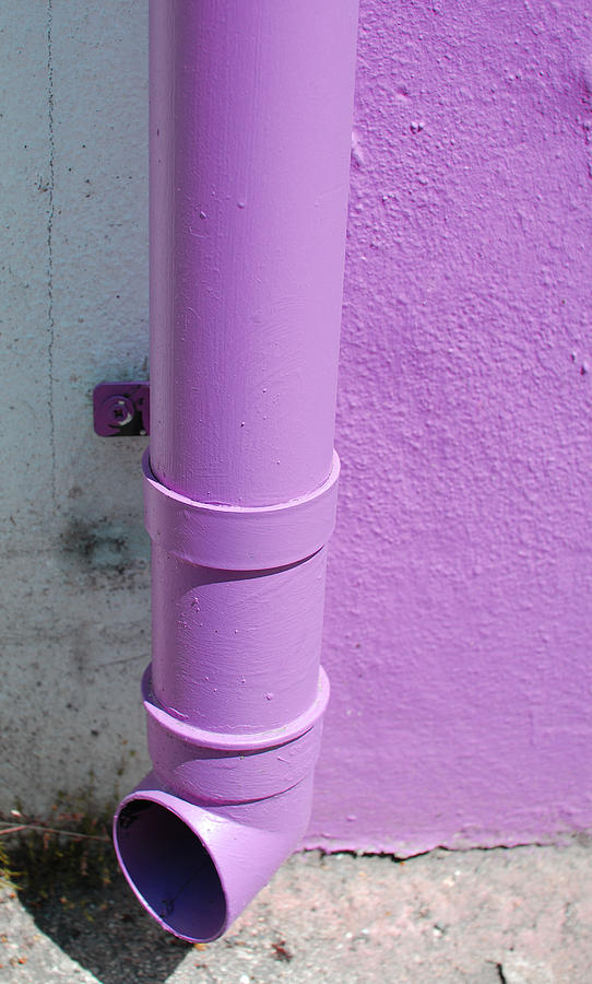 Purple drainpipe Photograph by Lyn Holly Coorg