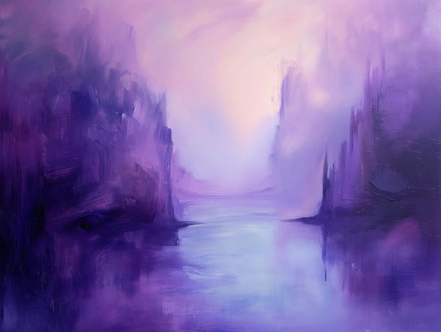 Abstract Painting - Purple Dusk by Lisa S Baker