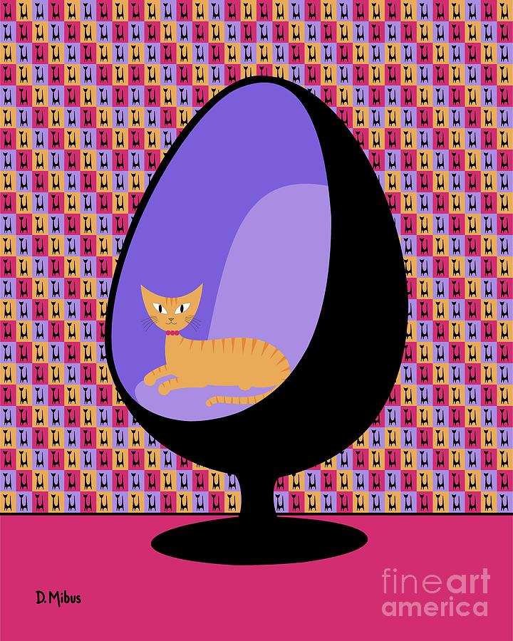 Purple Egg Chair Mod Wallpaper Digital Art by Donna Mibus