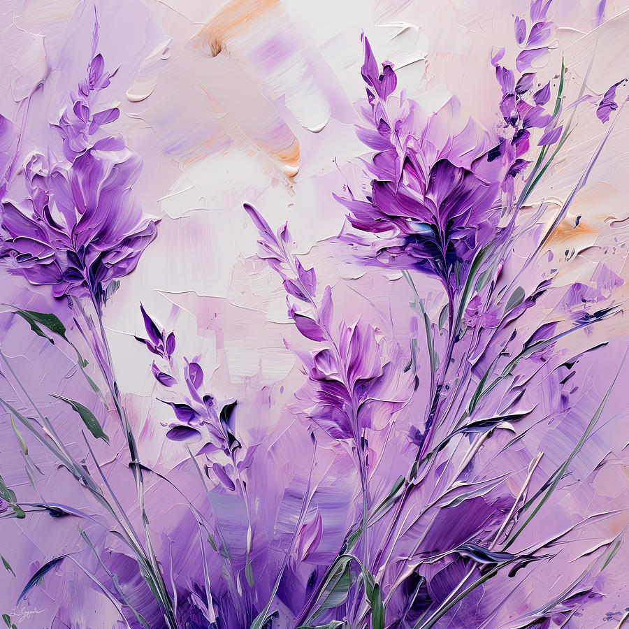 Lavender Painting - Purple Elegance - Purple Art by Lourry Legarde
