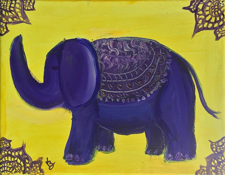 Purple Elephant  Painting by Karen Buford