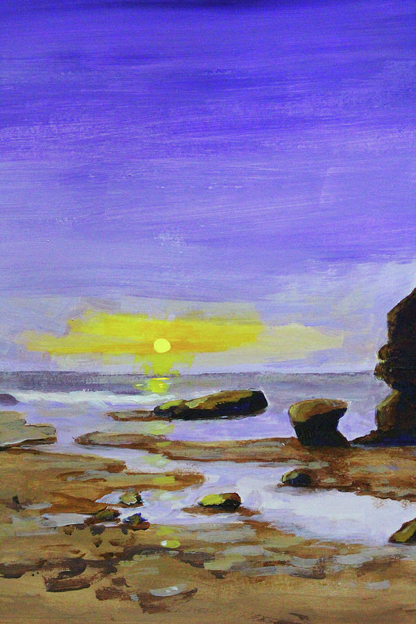 Purple Evening Sunset Painting by Nancy Merkle