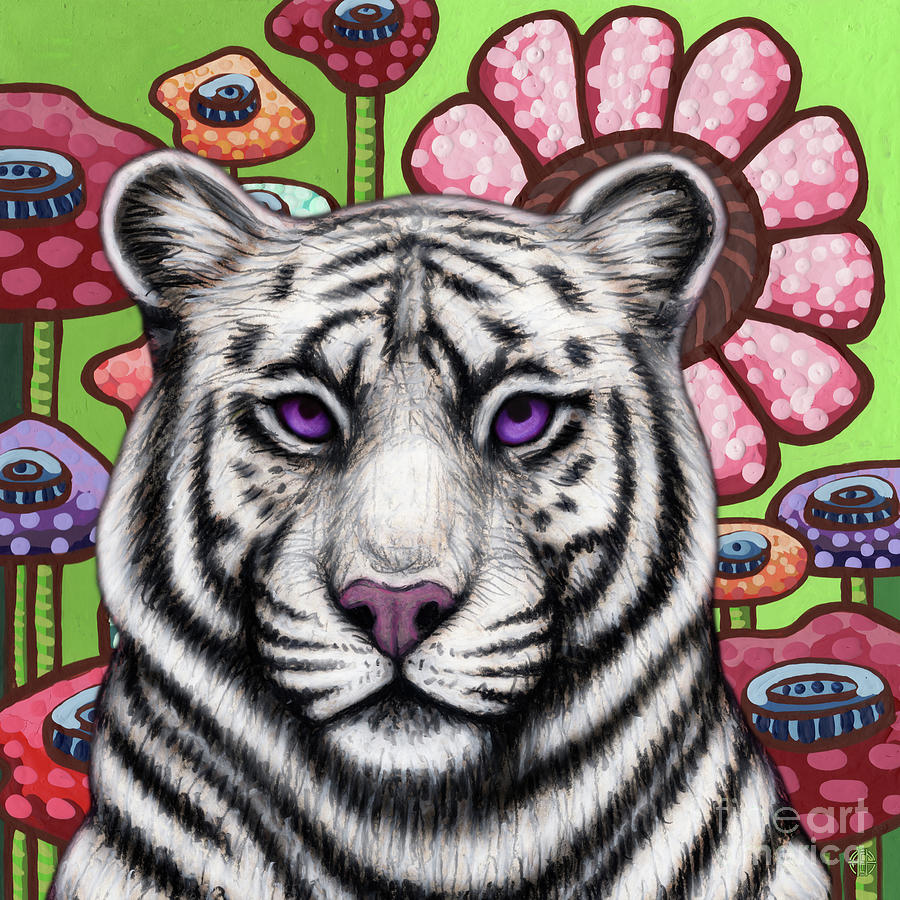Purple Eyed Meadow Tiger Painting by Amy E Fraser