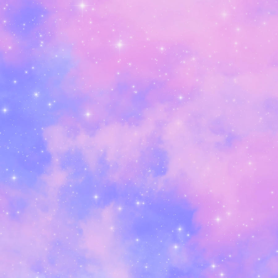 Purple Fantasy Sky Pink Clouds Dreamy Stardust Digital Art by Sweet ...