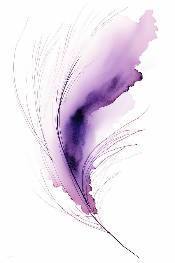 Grape Painting - Purple Feather by Lourry Legarde