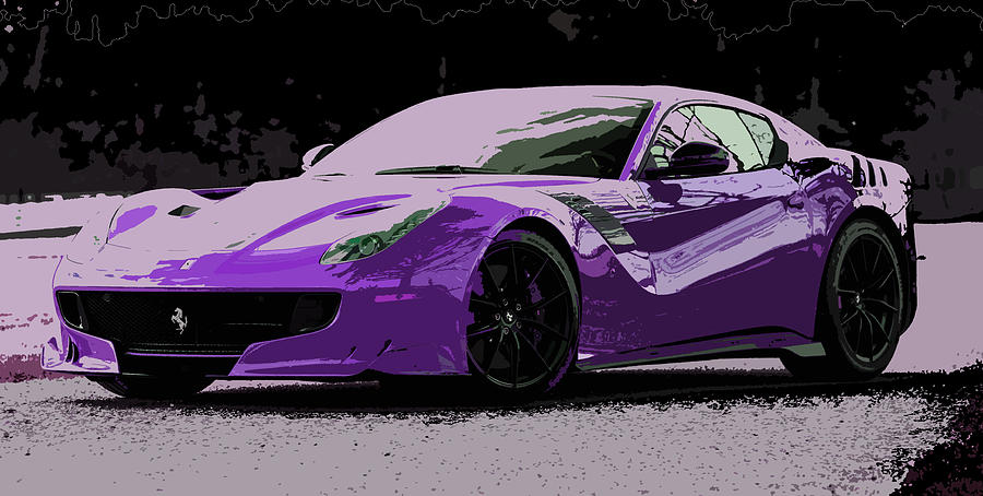 Purple Ferrari F12 TDF Digital Art by Thespeedart - Pixels