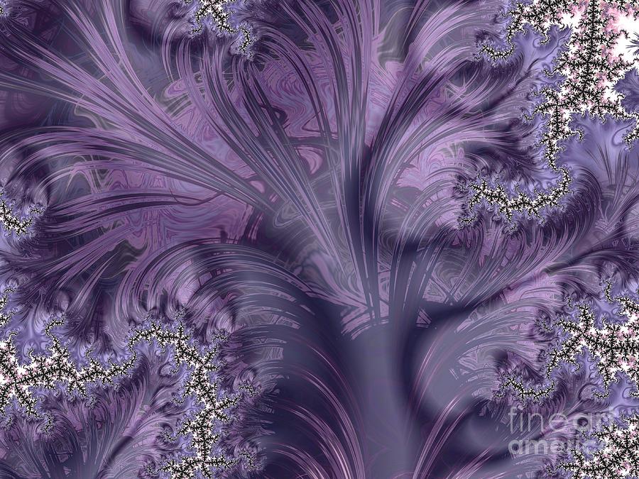 Purple Fireworks in a Lightning Storm Fractal Abstract Digital Art by Rose Santuci-Sofranko