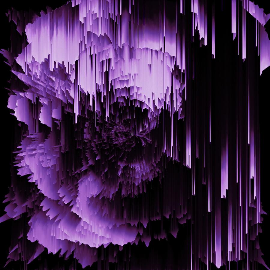 Purple Floral Rose Flower Futuristic Digital Art by Sara Seeley - Fine ...