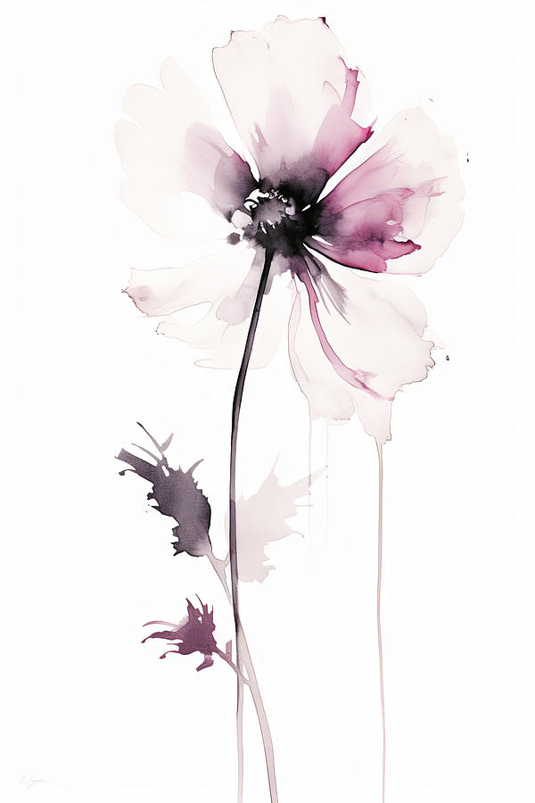 Purple Flower Art Painting by Lourry Legarde