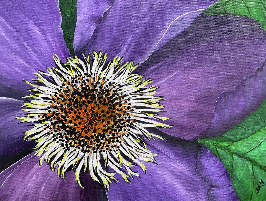 Purple Flower Painting by JAMartineau