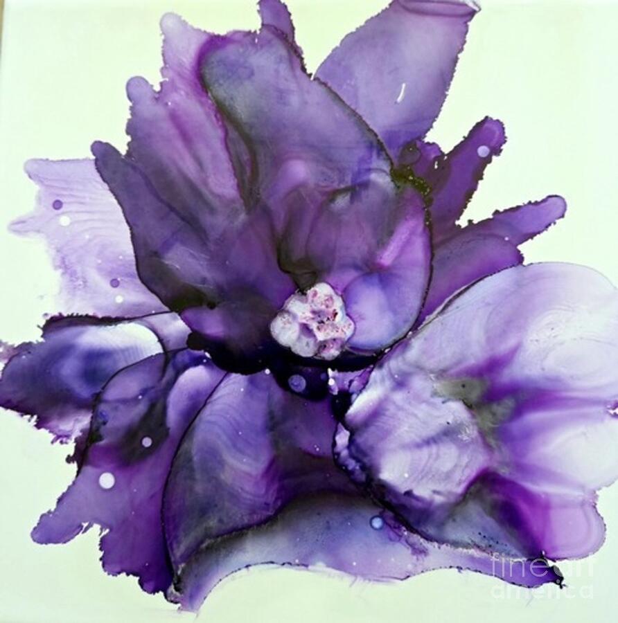 Purple Flower Painting by Margaret Welsh Willowsilk Purple Flower Painting by Margaret Welsh Willowsilk