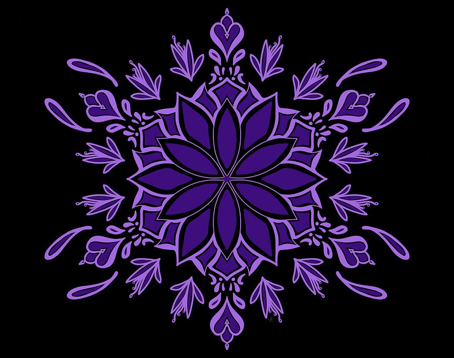 Purple Flower Pinwheel Digital Art by Angie Tirado