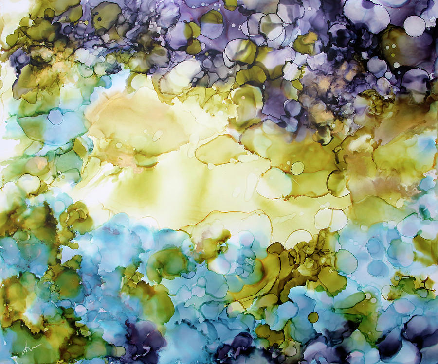 Abstract Painting - Purple Rain by Katrina Nixon