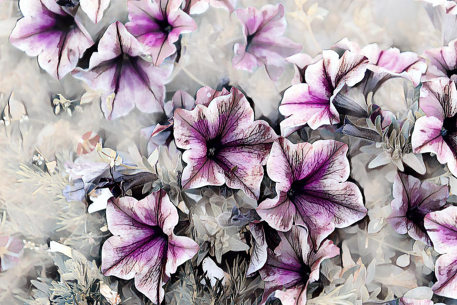 Purple Flowers Painting by Patricia Piotrak