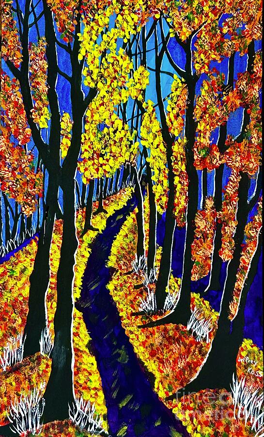 Fall Painting - Purple Forest Trail by Jeffrey Koss