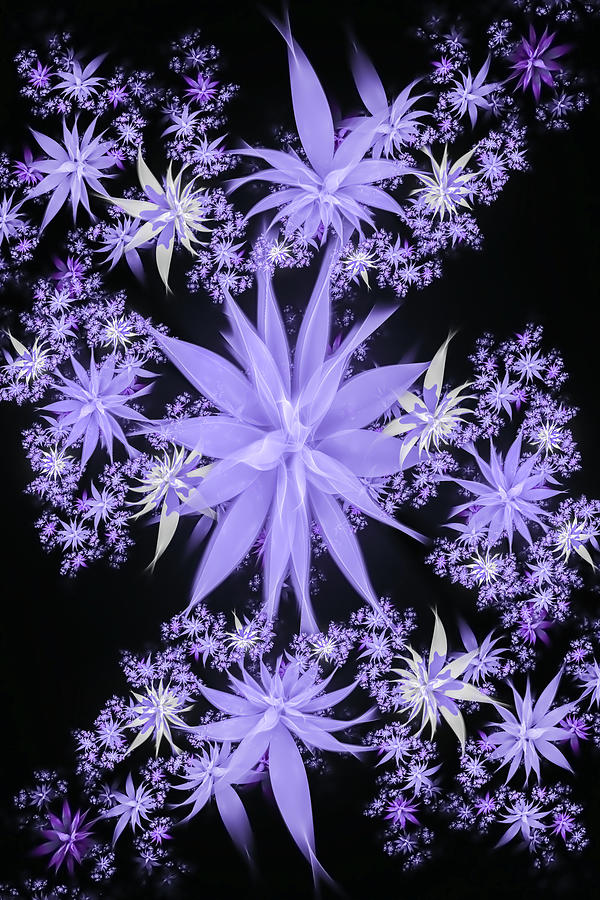 Purple Fractal Flower Bouquet Digital Art by Matthias Hauser