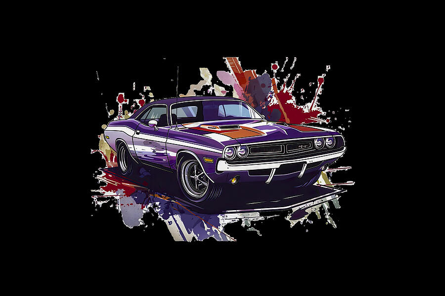 Purple Fury - Dodge Challenger Dominance Digital Art by Bill Posner