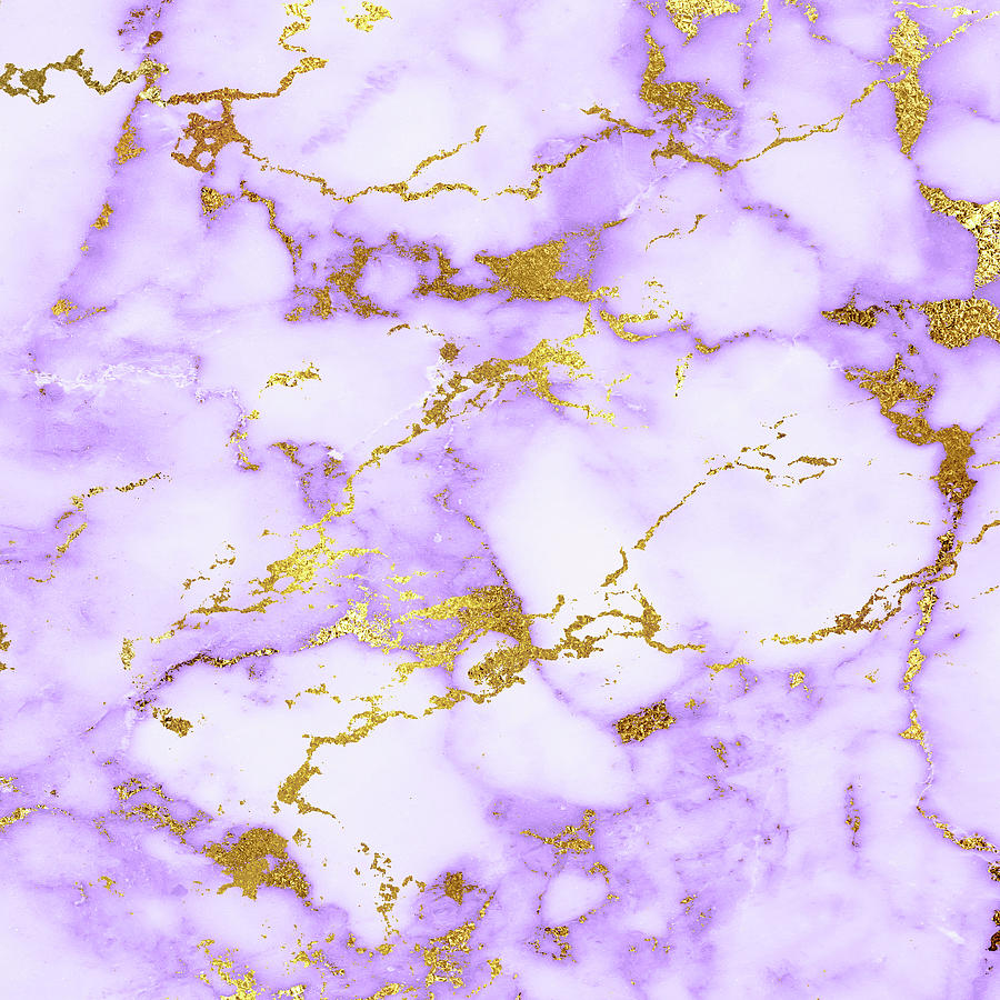 Purple Gold Marble 02 Painting by Aloke Design - Fine Art America