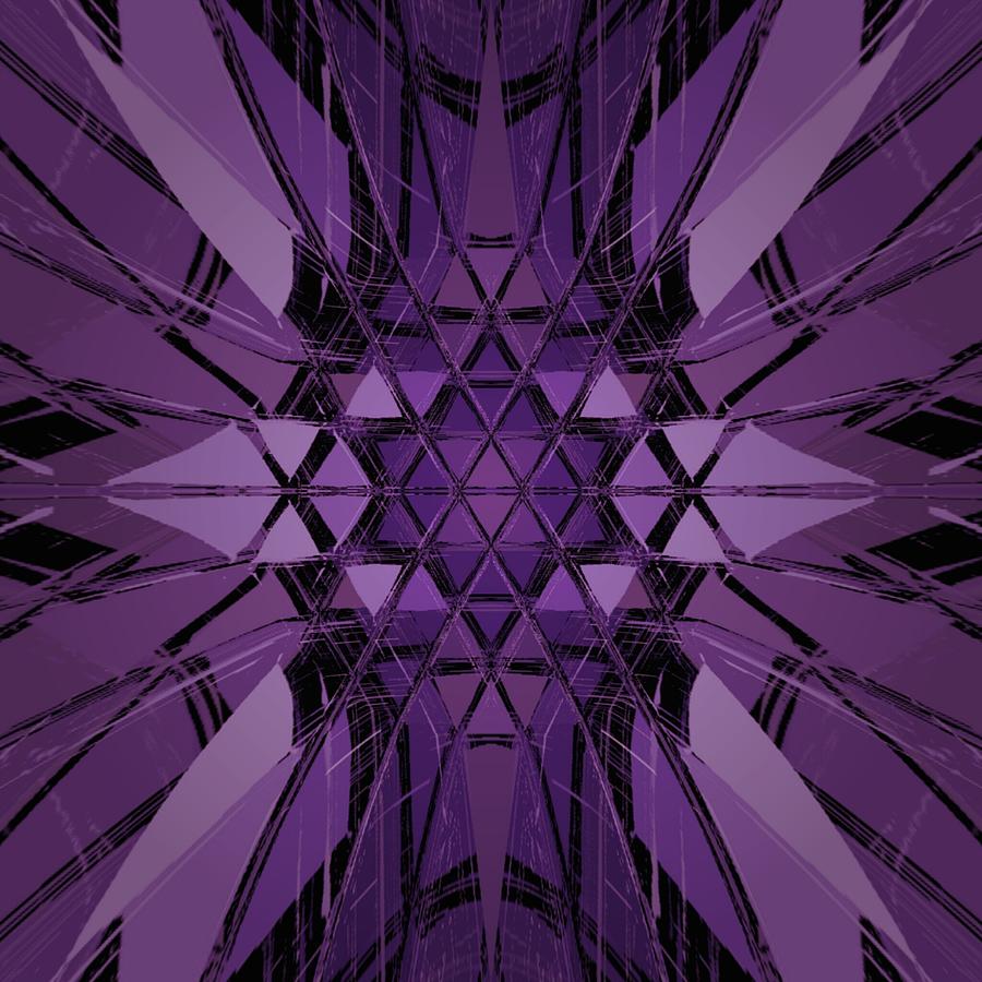 Purple Gothic Stained Glass Window Digital Art by Sara Seeley Fine