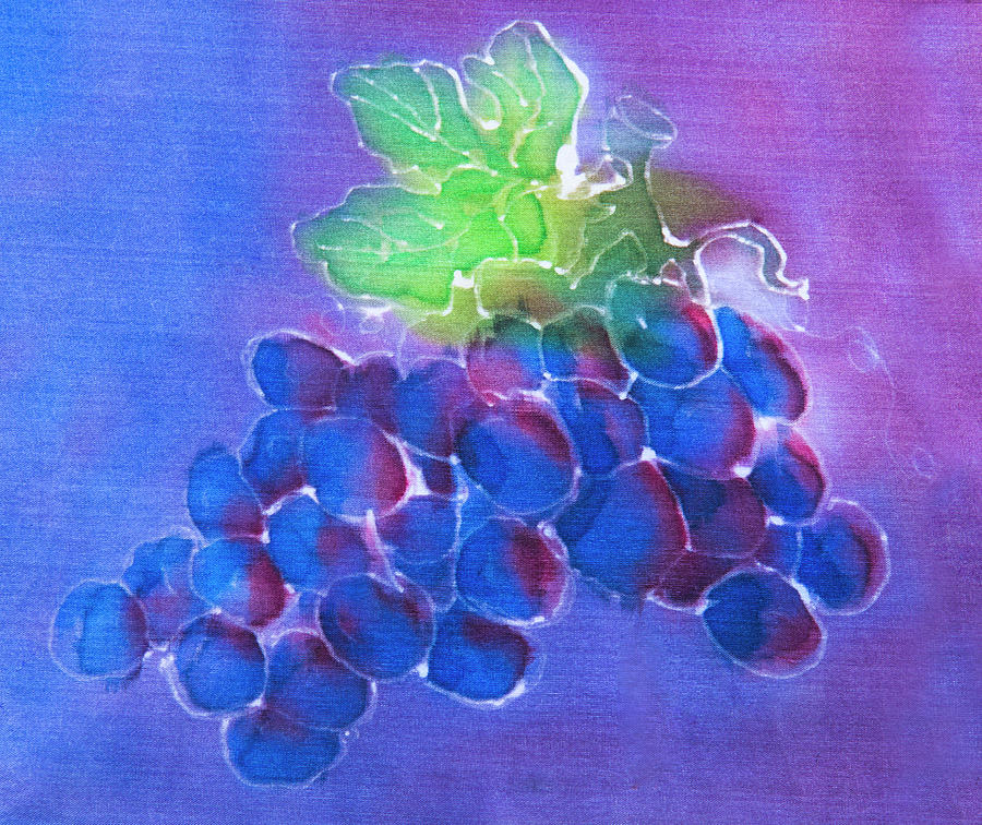 Purple Grapes On Silk Photograph by Iris Richardson
