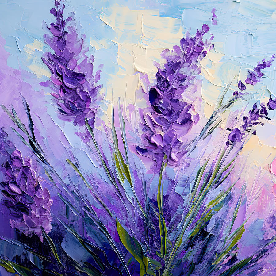 Purple Harmony - Blue and Purple Art Painting by Lourry Legarde