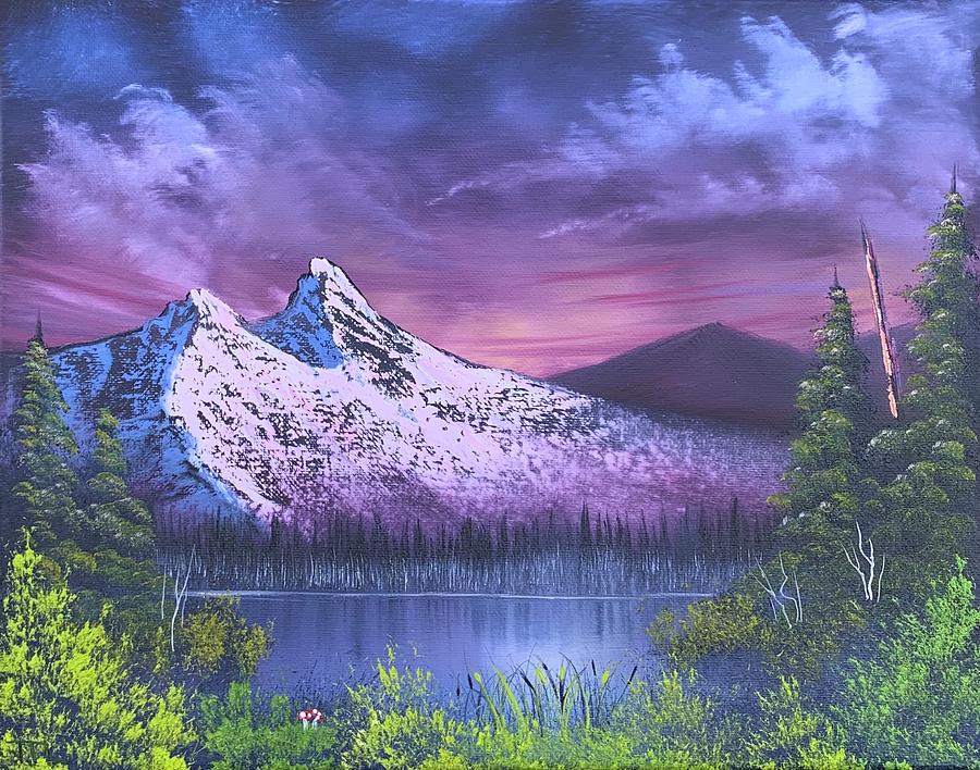 bob ross purple haze painting