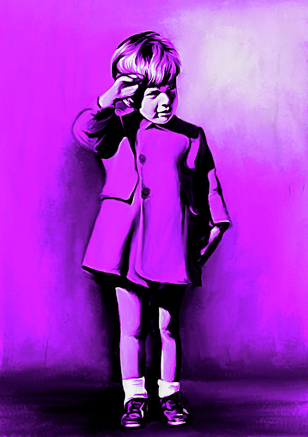 Purple Heart JFK Jr. Kid by the Side of the Road Digital Art by Brian ...