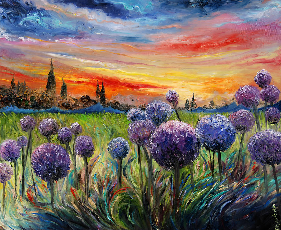 Purple heaven Painting by Hafsa Idrees