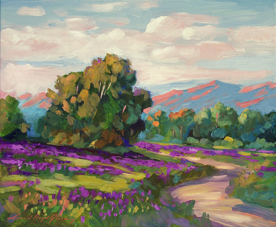 Purple Hills Of California Painting by David Lloyd Glover
