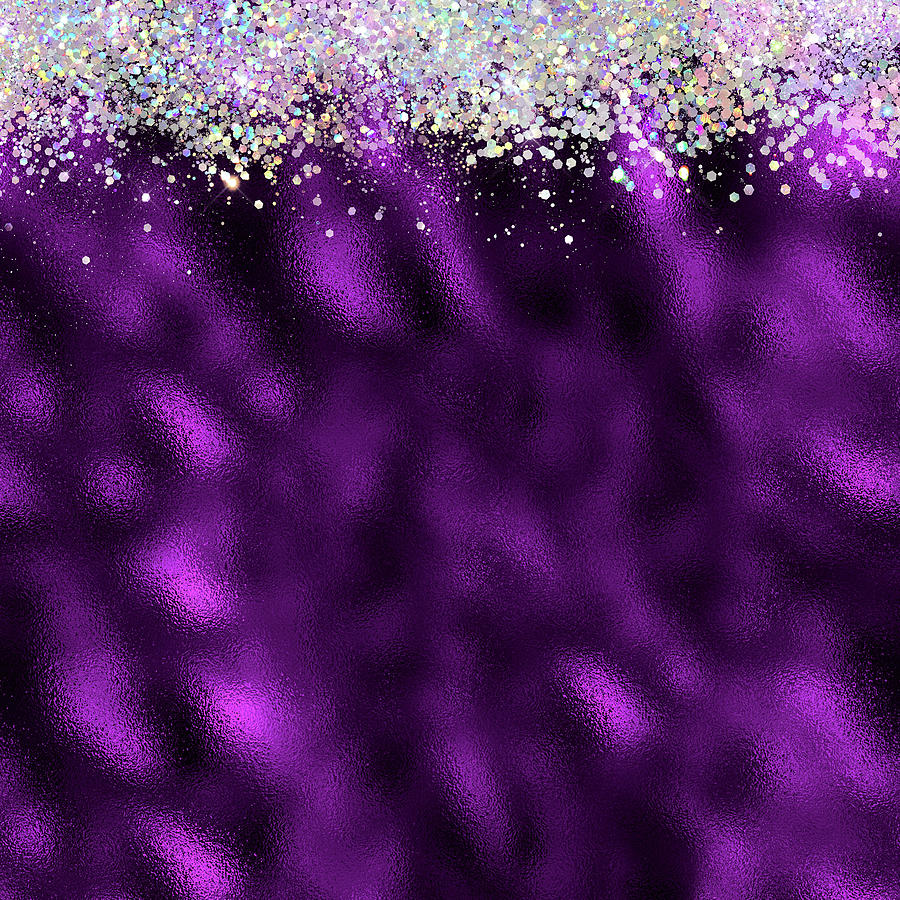 Purple Holographic Glitter Pretty Glamorous Sparkling Digital Art by ...