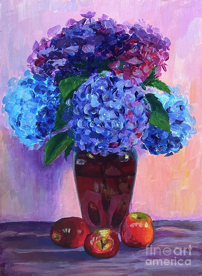 Purple hortensia Painting by Alice Michaels - Fine Art America