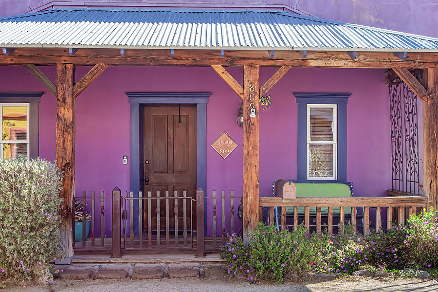 Purple House Wooden Door Photograph by Sally Nelson - Fine Art America