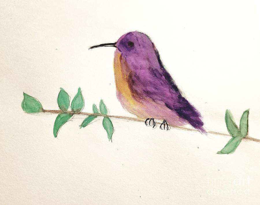 Purple Hummingbird  Painting by Margaret Welsh Willowsilk