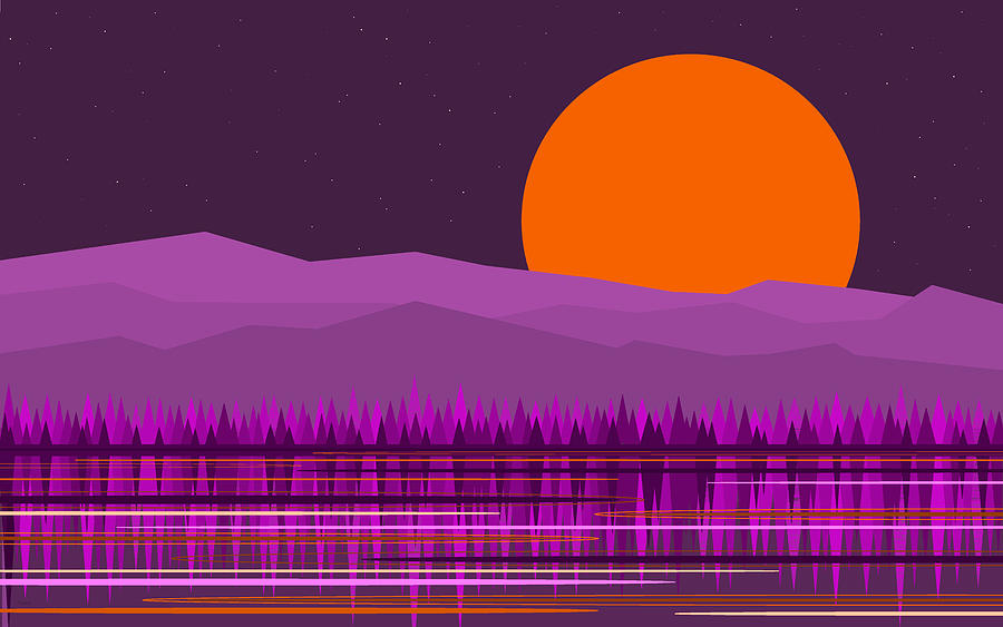Purple in the Moonlight Digital Art by Val Arie