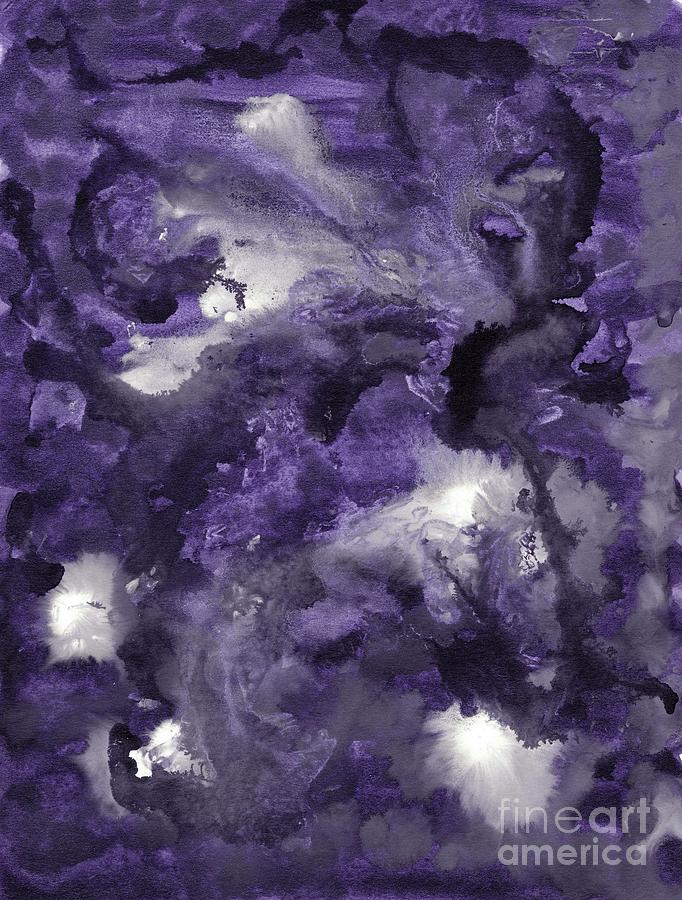Abstract Mixed Media - Purple Ink Galaxy Nebula Dream #1 #decor #art by Anitas and Bellas Art