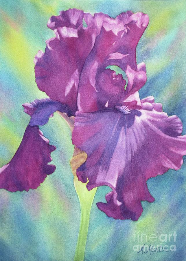 Iris Painting - Purple Iris by Andrea Martin