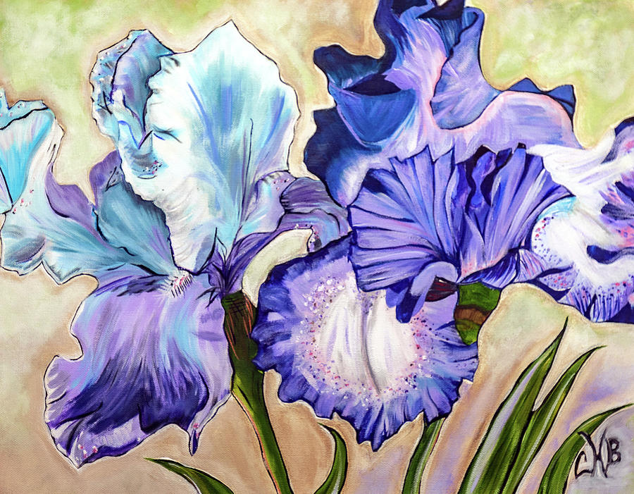 Purple Iris Painting by Chiquita Howard-Bostic