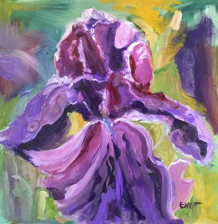 Purple Iris Painting by Judi Ewert - Fine Art America