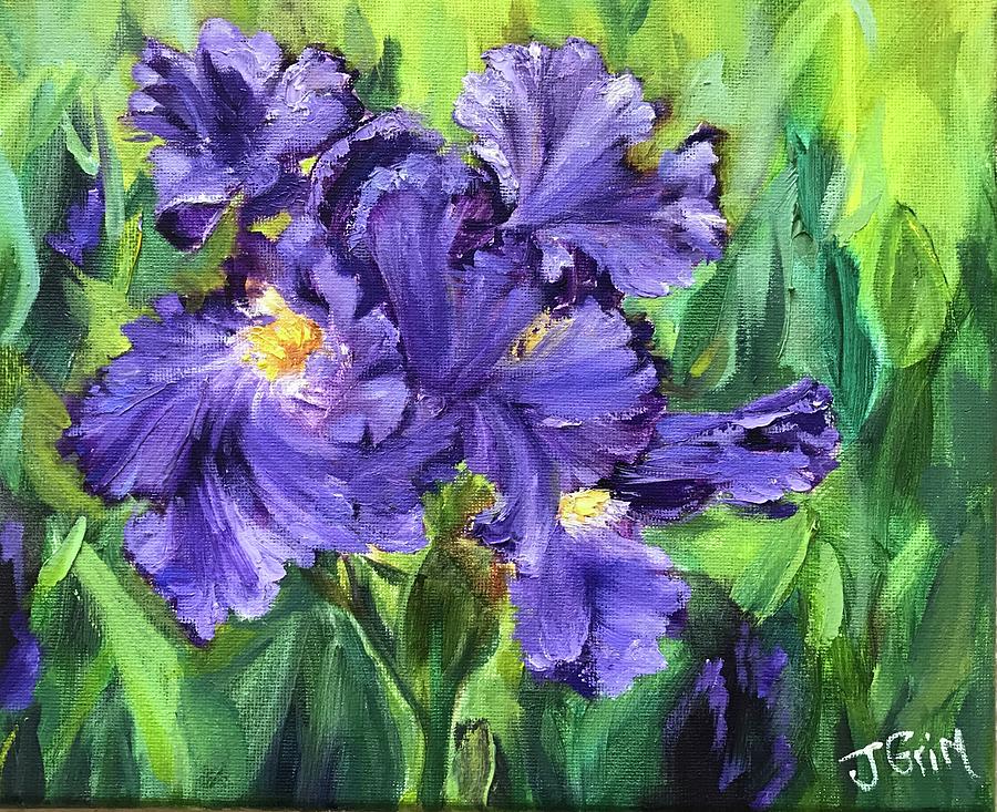 Purple Iris Painting by Julie Grim - Fine Art America