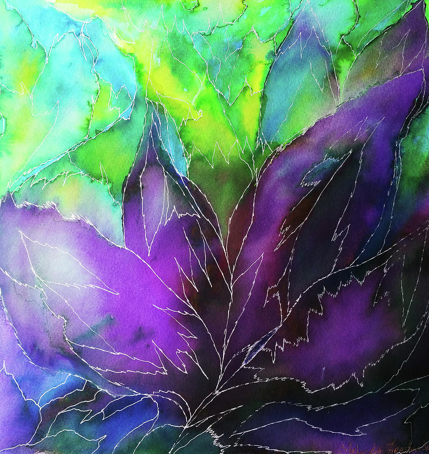 Purple Leaf Painting by Melinda Firestone-White
