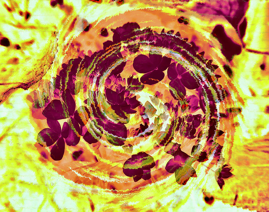 Flower Mixed Media - Purple Leaf Swirl by Designs By Nimros