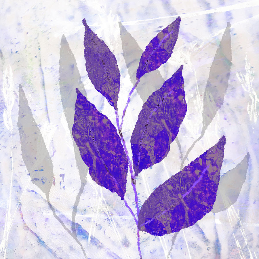 Purple Leaves Mixed Media by Nancy Merkle