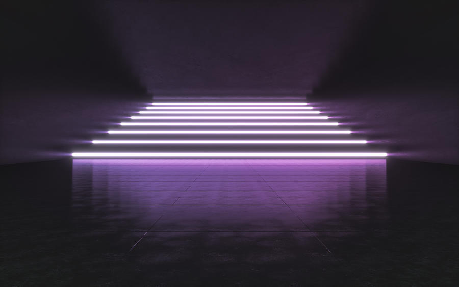 Purple LED light indoor abstract background Photograph by Xuanyu Han