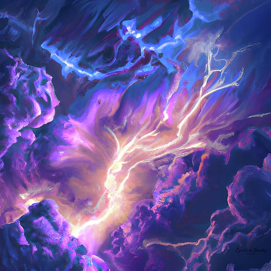 Purple Lightning Digital Art by Cindys Creative Corner