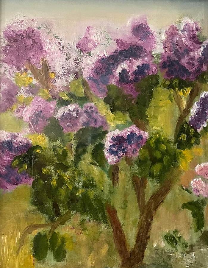 Purple Lilacs Painting by Joseph Eisenhart