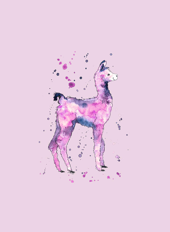 Purple Llama Painting by Petra Stephens