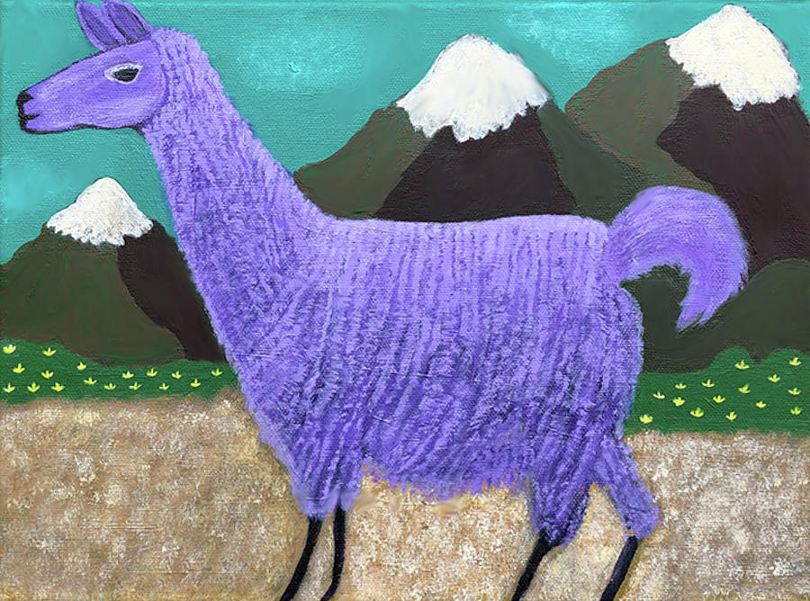 Purple Llama Painting by Sue Gurland